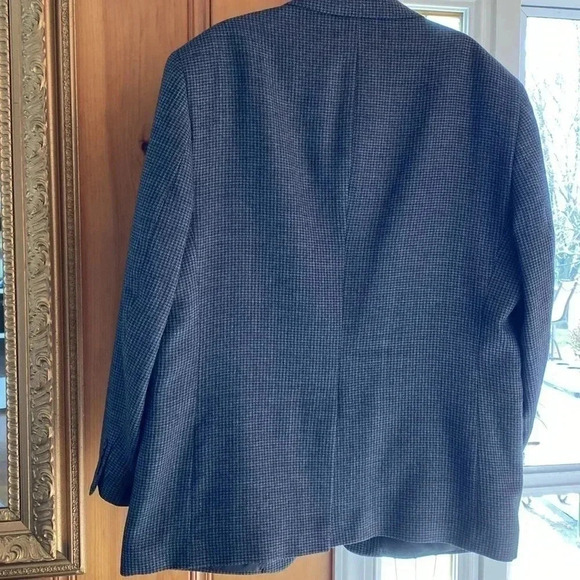 Jos A Bank 100 % wool black and gray single rear vent men’s sport coat 48R - Picture 7 of 9